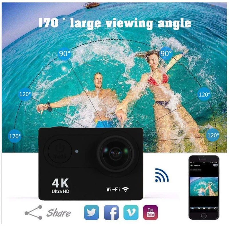 4K Action Camera 1080P/30FPS WiFi 2.0